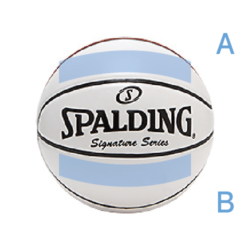 SPALDING製-白×茶7号(SPALDING シグネチャーボール)/印刷可能範囲
